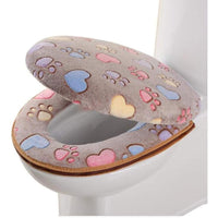 Upstore - set di 2 cuscini per sedile wc in velluto corallo, lav