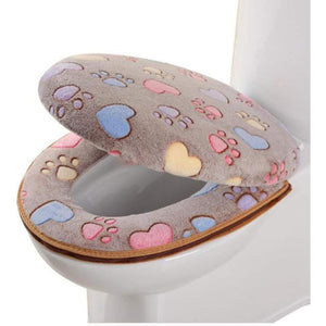 Upstore - set di 2 cuscini per sedile wc in velluto corallo, lav