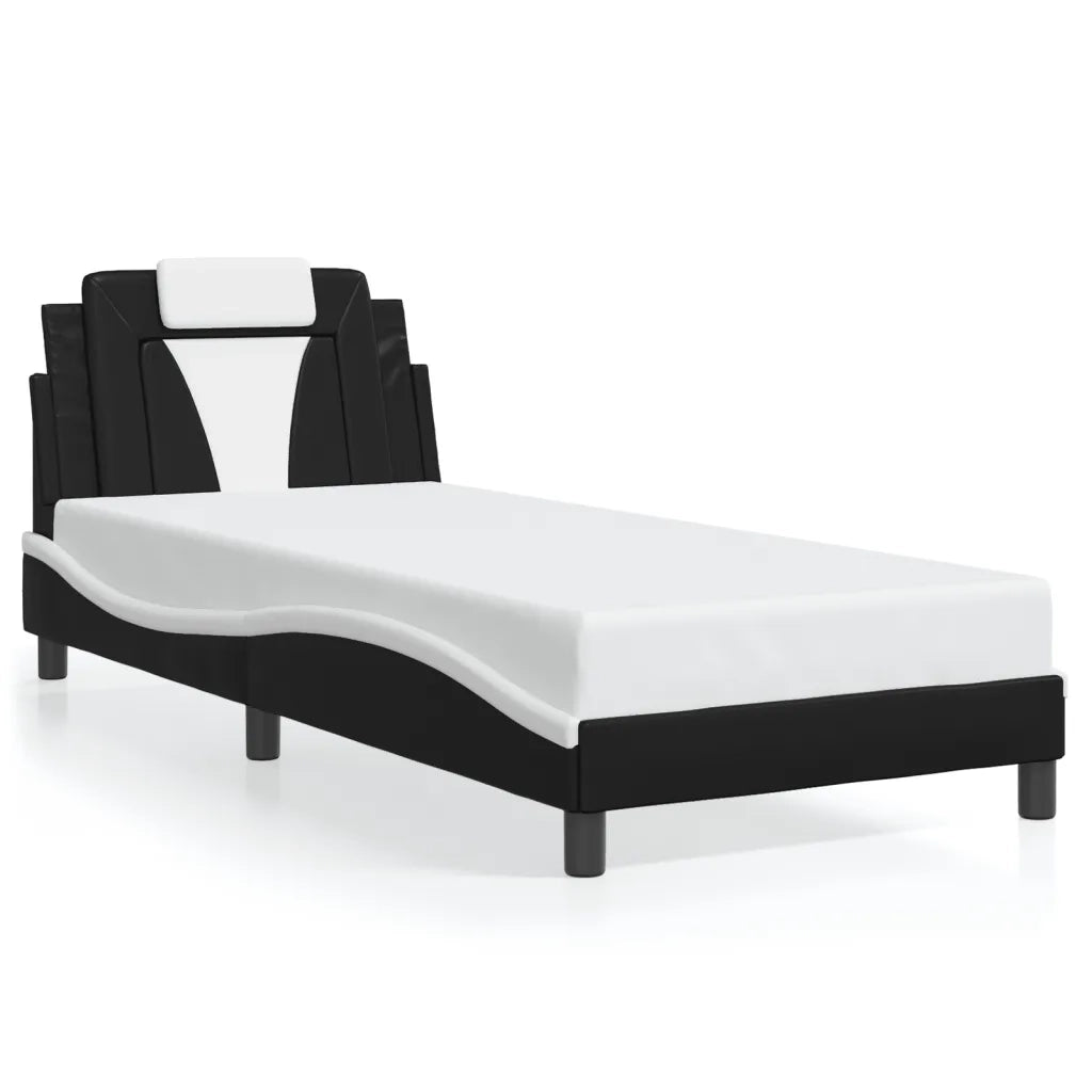 Giroletto Viana con LED senza Materasso Nero e Bianco 80x200 cm 3213985