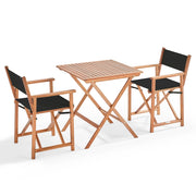 Oviala - Tavolo bistrot pieghevole quadrato e 2 sedie pieghevoli nere