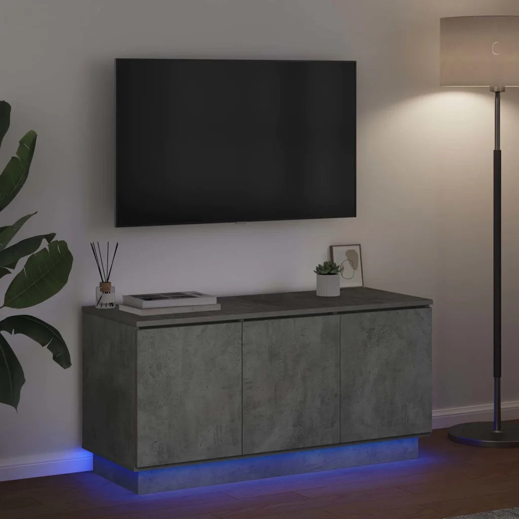 Mobile TV Grigio cemento 100 x 38 x 49 cm Legno multistrato 869669