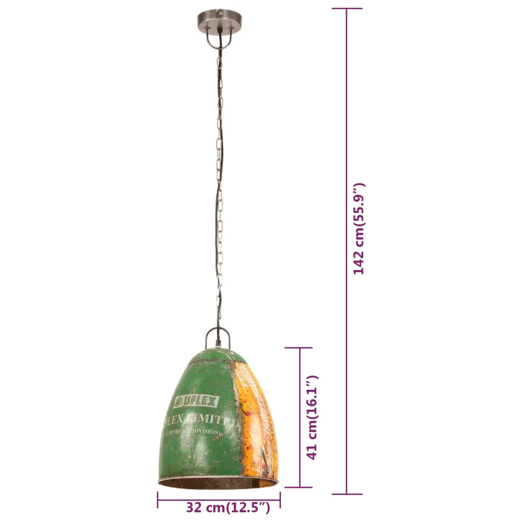 Lampada Sospesa Industriale 25 W Multicolore Rotonda 32 cm E27 344400