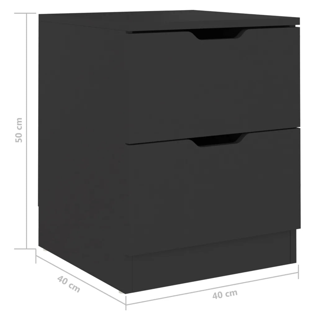 Comodini 2 pz-Set di 2 Tavolino da notte Neri 40x40x50 cm in Legno Multistrato 926990