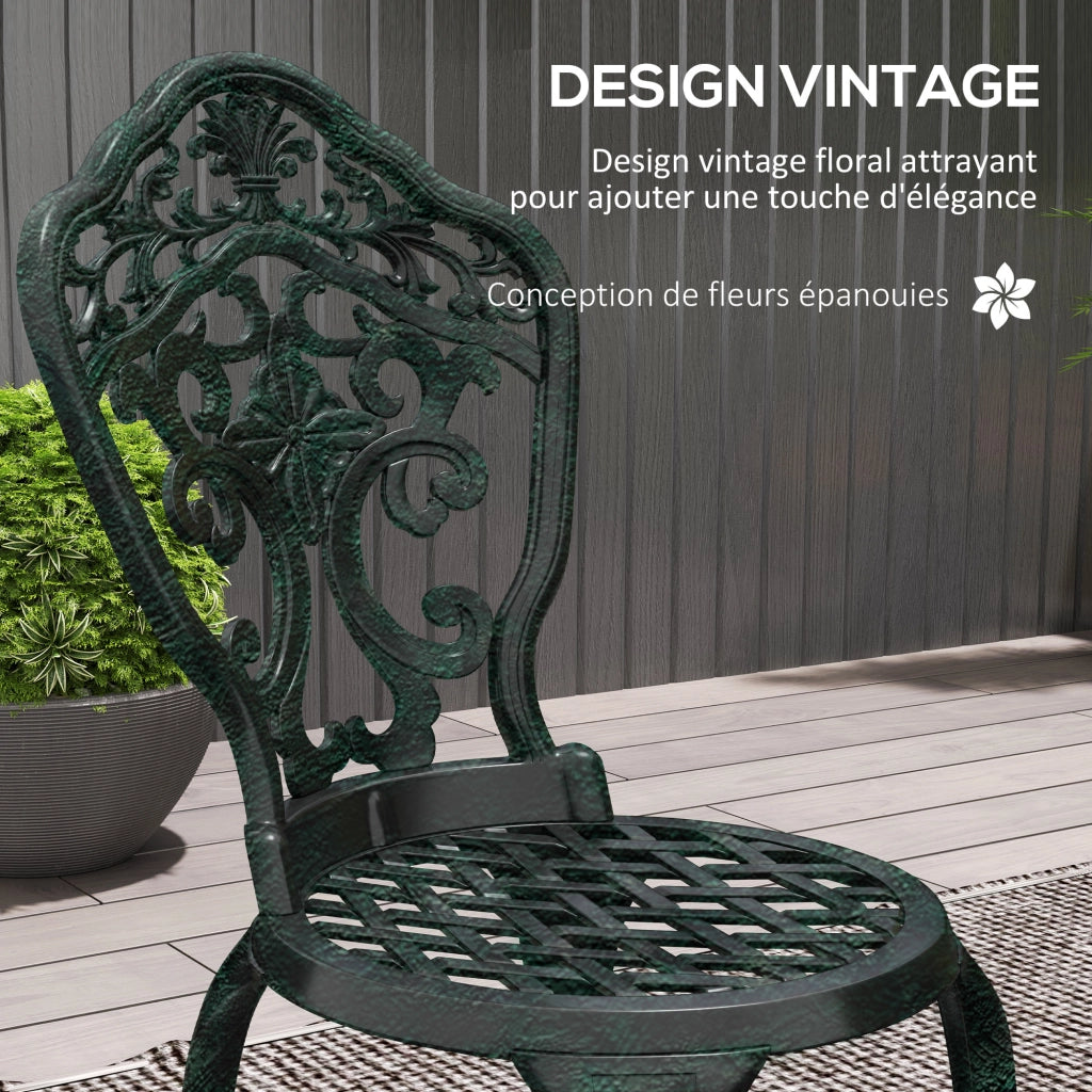Set Bistrot Giardino 3 Pezzi ¨C Zephmum ¨C Aluminium Fer Forg¨¦ Grigio