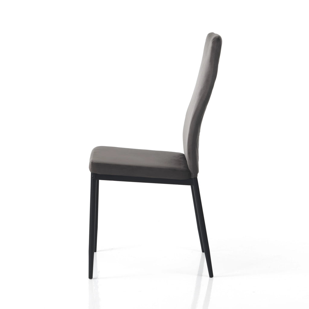 Sedia RODI DARK GREY in velluto grigio con gambe oro