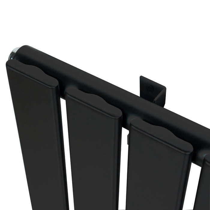 Radiatore Orizzontale Design Piatto Colonna Singola Nero 600x700 mm