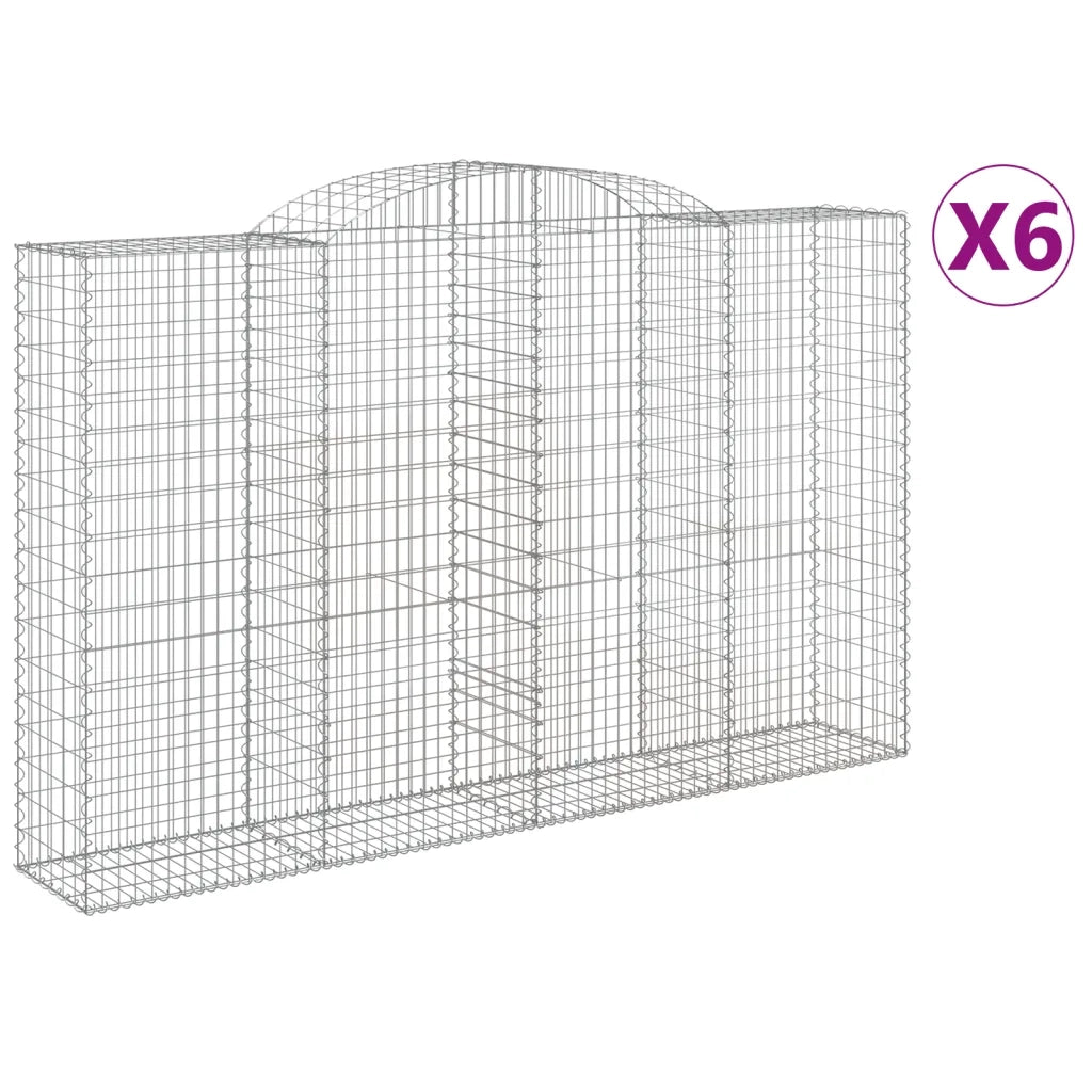 Cesti Gabbioni ad Arco 6 pz 300x50x180/200 cm Ferro Zincato 3146777
