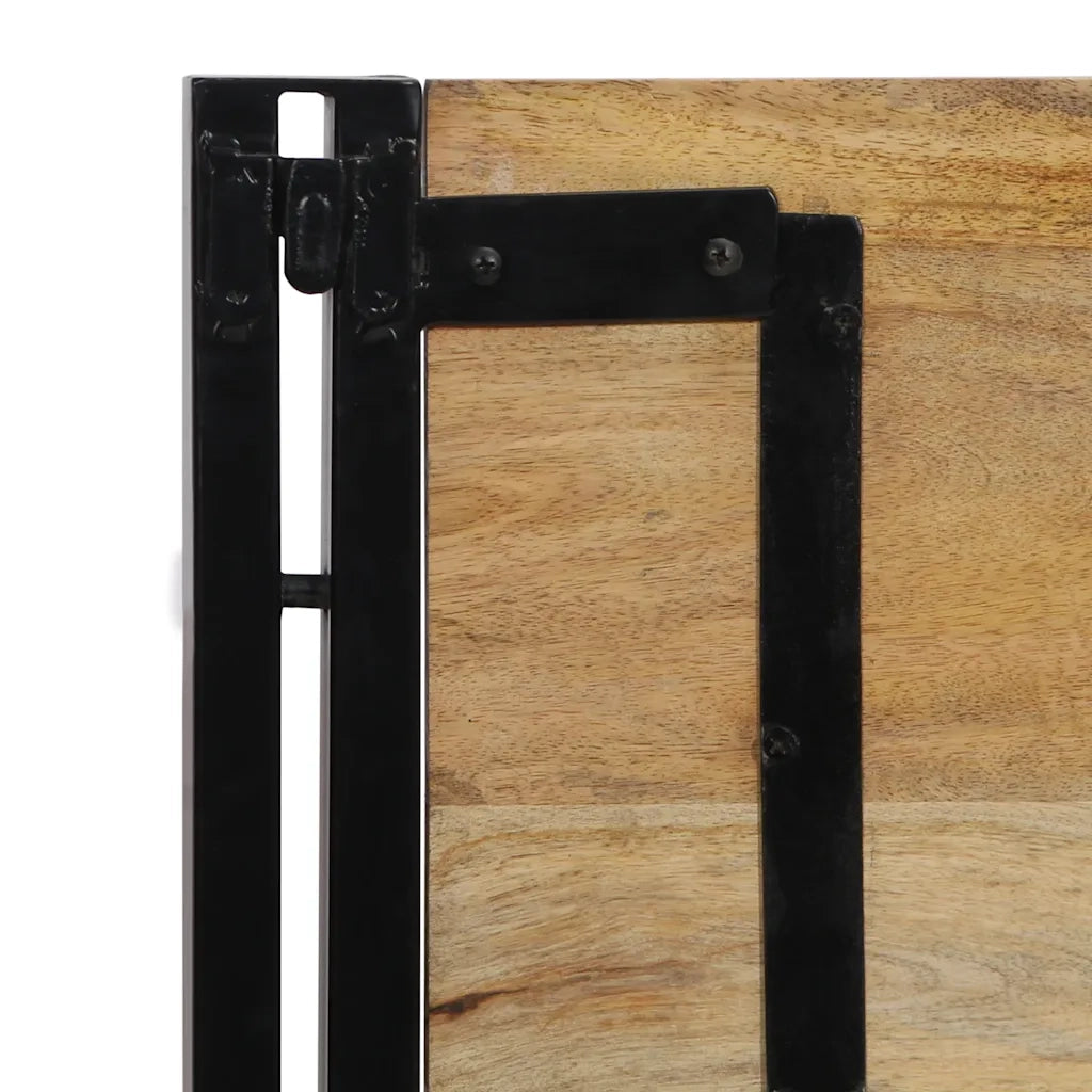 Testiera 100 cm in Legno Massello di Mango e Ferro