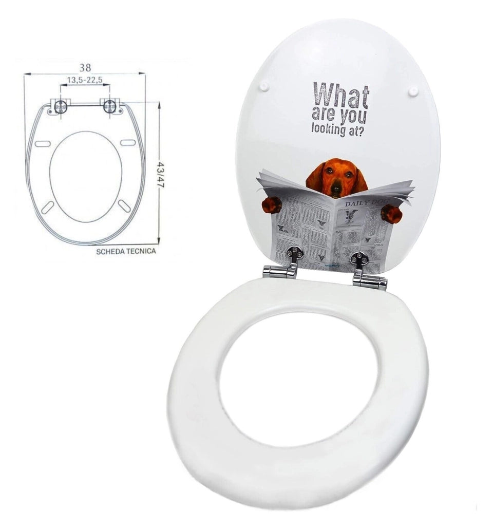 SEDILE COPRIWATER UNIVERSALE PER BAGNO COPRI WC WATER IN LEGNO 19" Mod. 69003