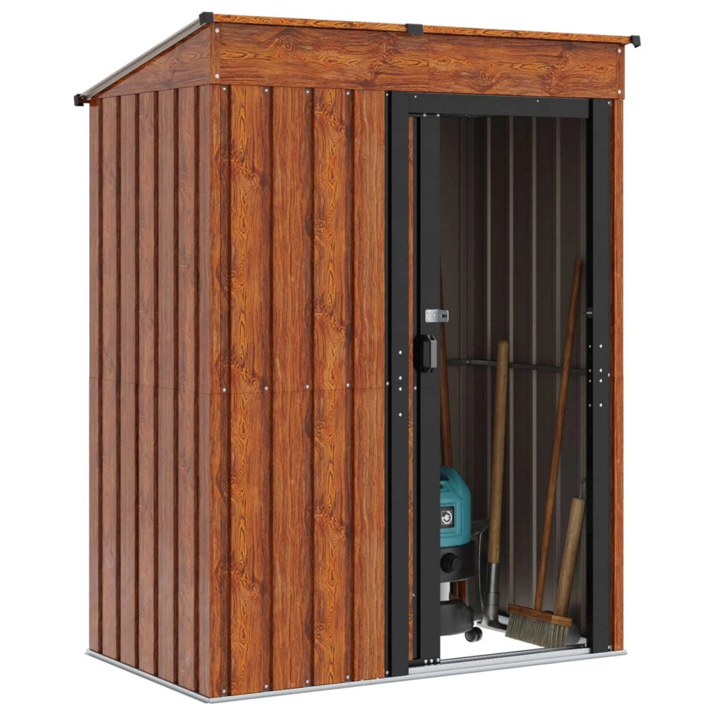 Casette da giardino Marrone 137 x 81 x 180 cm Metallo