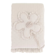 Trapunta Matrimoniale Leggera con Rosa Ricamata Boutis Shabby Chic Blanc Mariclò Colore: Naturale