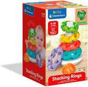Stacking Rings, Anelli Impilabili, Torre di 5 Anellini Gioco Prima Infanzia Made in Italy, Linea Play For Future, Stimol