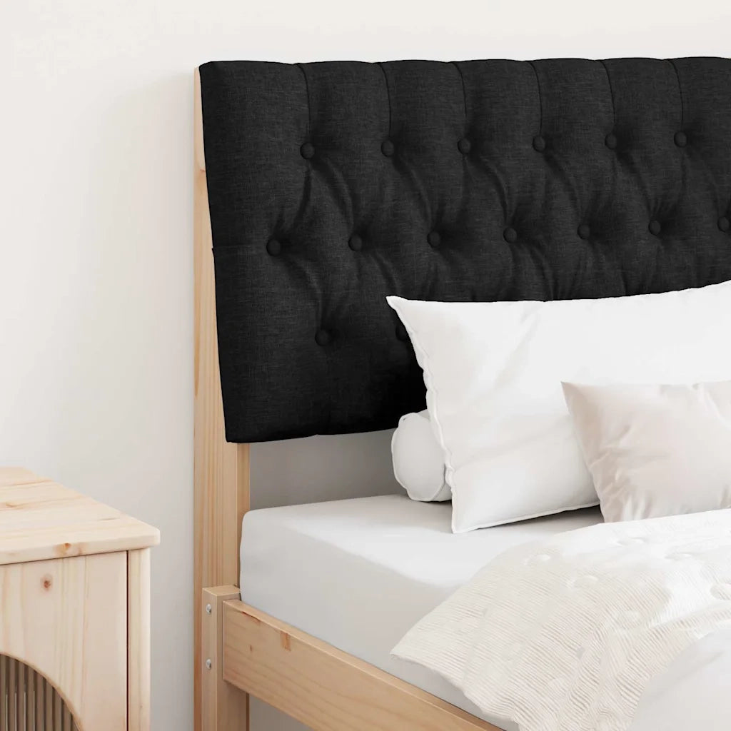 Testiera imbottita-Testiera con Cuscini-Testata Nero 90 cm Pino massello 511514