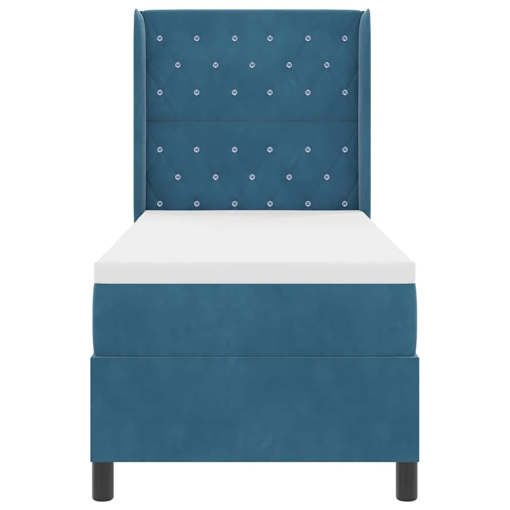 Letto a molle con materasso con led Blu 80 x 200 cm Velluto 3343788