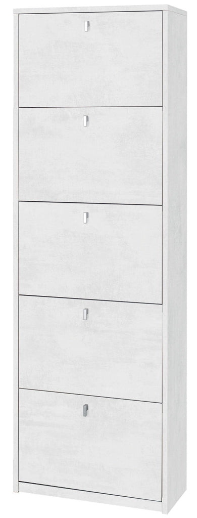 Scarpiera 5 Ante 63x190x29 cm Ossido Bianco