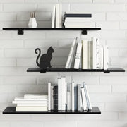 Ripiani per Libreria 8pz Nero Lucido 80x30x1,5cm Multistrato 805327