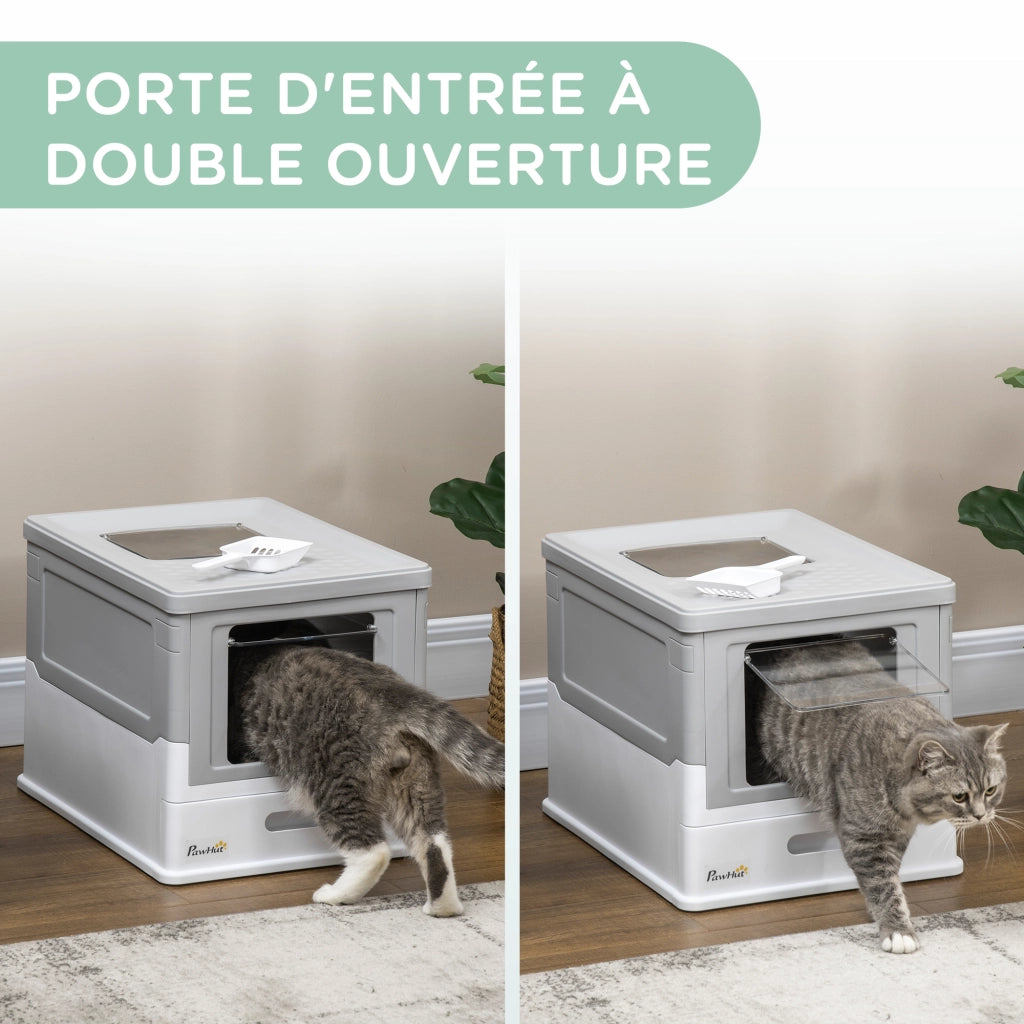 Casetta per gatti pieghevole ¨C zephmum ¨C 47.5x35.5x36.7 cm grigio