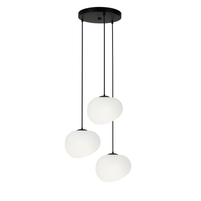 Lampada sospensione Candellux STONES nera 3xE27 Ø42