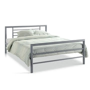 Letto ECHO - Letto matrimoniale in metallo 140x200 cm grigio brillante con rete inclusa