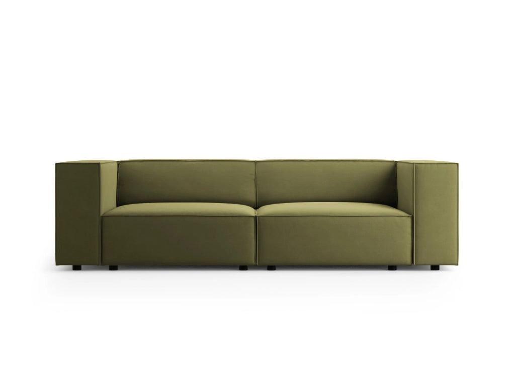 Cosmopolitan Design - Divano "Arendal" 3 posti in velluto verde chiaro 