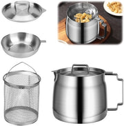 Contenitore per olio da cucina in acciaio inossidabile - Conservazione igienica - Ideale per la cucina - Stoccaggio del grasso - Set di filtraggio per grassi - Facile da pulire e duraturo - Conservazione del grasso