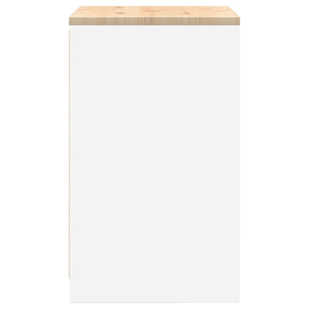 Armadietto da Garage Bianco 60x51x85 cm Legno Massello di Pino CFW4800652
