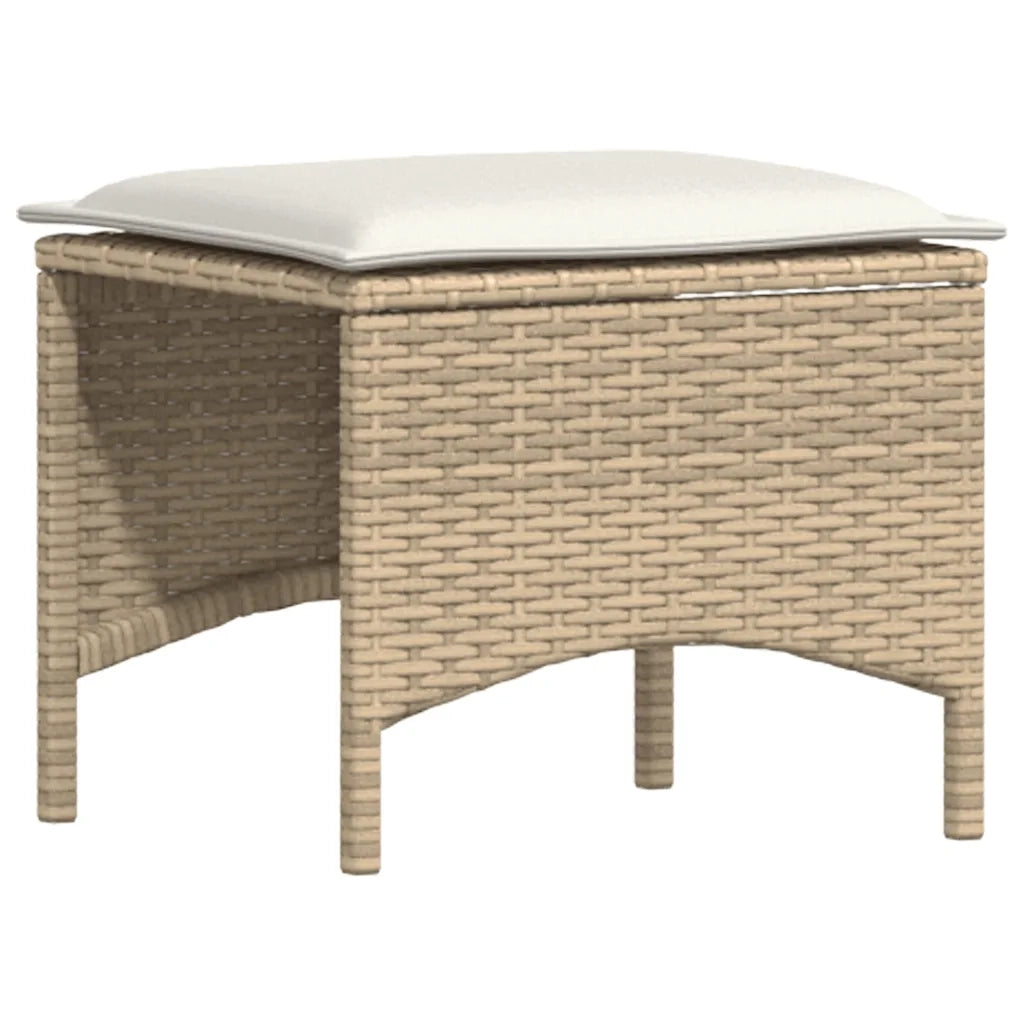 Set da Pranzo da Giardino 4 pz con Cuscini Beige in Polyrattan 4104134