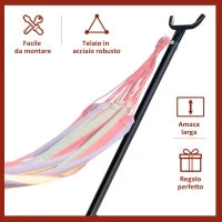 Supporto Struttura Portante Max.120Kg per Amaca Regolabile 280x120x110cm Nero