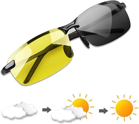 Occhiali da Sole Pilot con Protezione UV400 - Lenti Cambiante di Colore - Alta Definizione - Anti-Strabismo - Resistenti agli Impatti - Occhiali da Sole