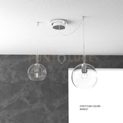 SOSP. BIANCO SPOSTABILE 2 LUCI VETRI (1 MEDIO + 1 PICCOLO)TUTTI TRASPARENTE 1155BI-S2 S MIX-TR
