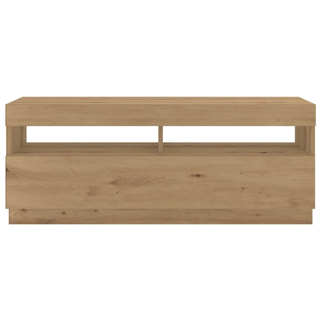 Set di 3 mobili porta TV dal design moderno con illuminazione a LED 300 x 35 x 40 cm finitura in rovere ingegnerizzato realizzati artigianalmente 02_0055890