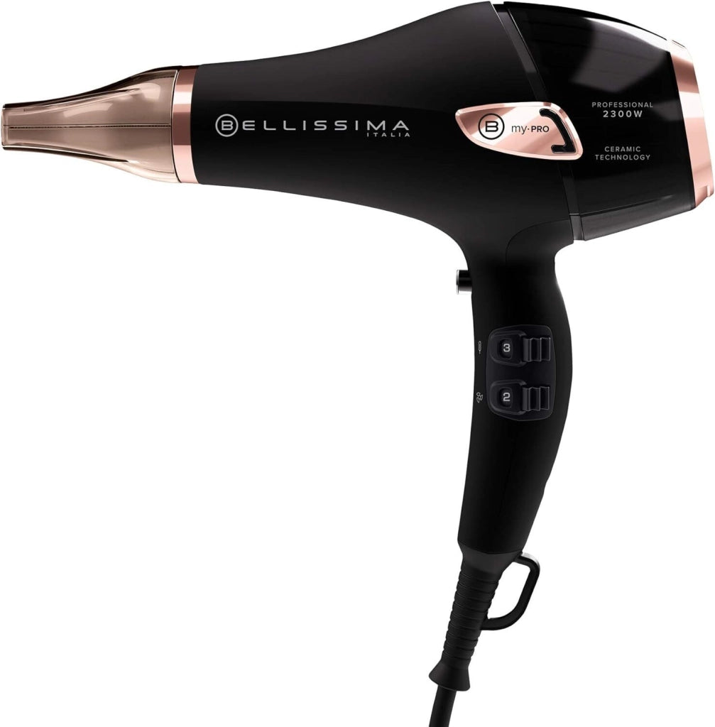 Bellissima Imetec Ceramic P5 3800, Asciugacapelli Professionale Per Capelli Morbidi e Luminosi, Tecnologia Ceramica, Potenza 2300 W, Ionizzatore, Diffusore e Convogliatore Ceramico