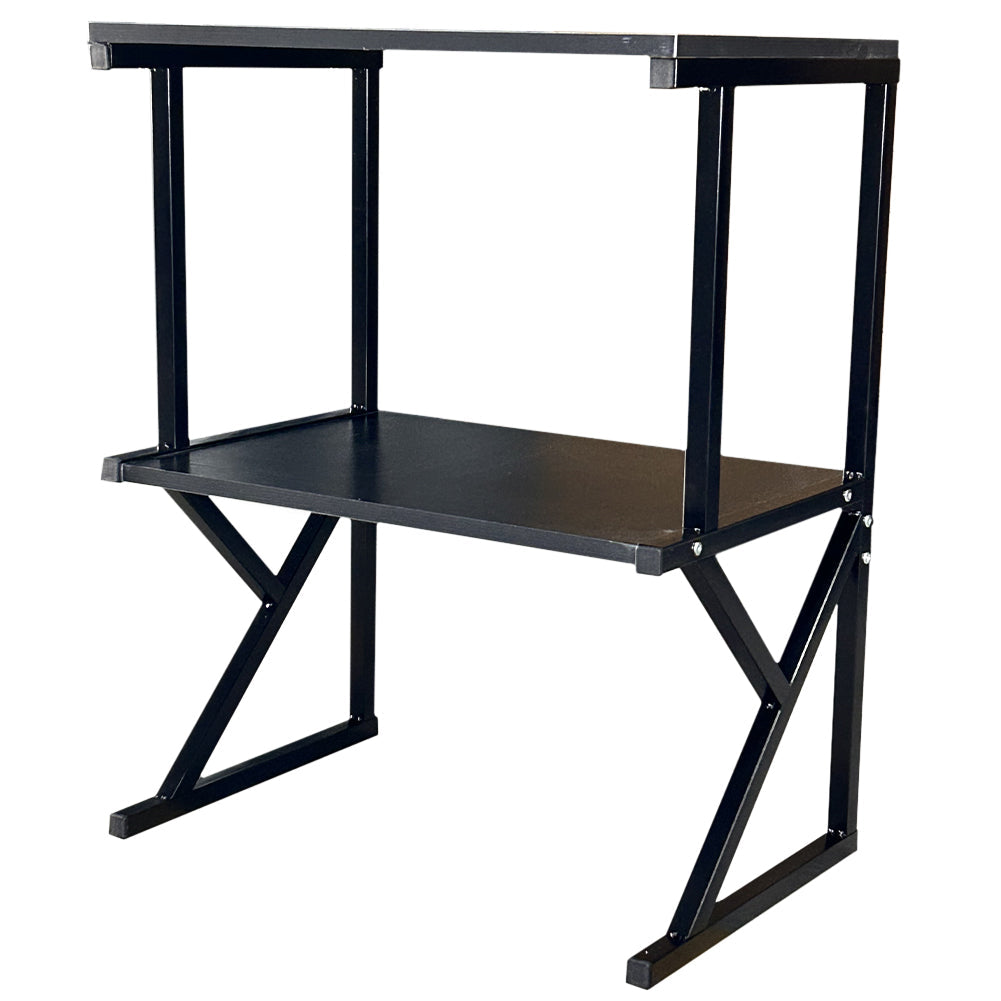 Scaffale da Scrivania Multiuso 3 Ripiani 54x37x69 cm per Stampante Ufficio in MDF Nero