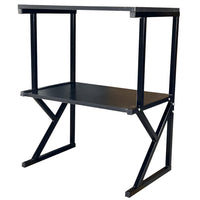 Scaffale da Scrivania Multiuso 3 Ripiani 54x37x69 cm per Stampante Ufficio in MDF Nero