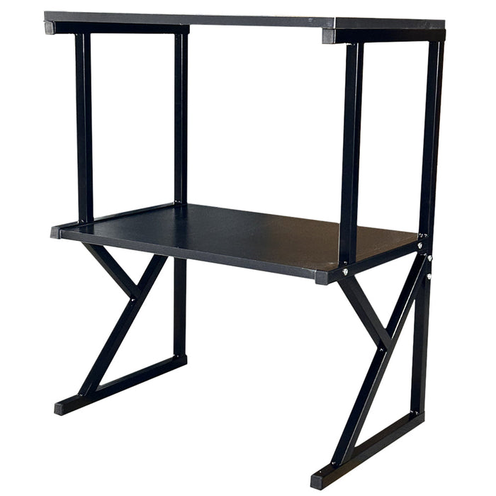 Scaffale da Scrivania Multiuso 3 Ripiani 54x37x69 cm per Stampante Ufficio in MDF Nero