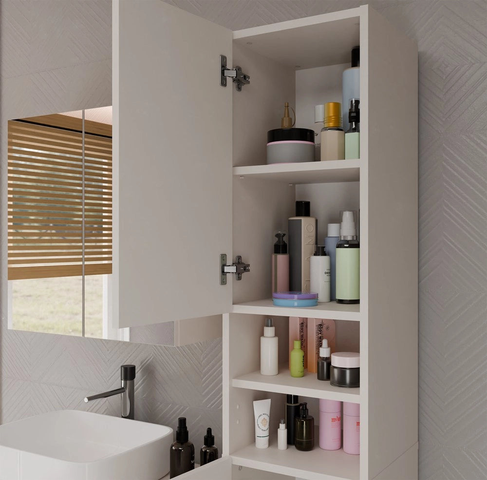 Mobile bagno colonna 32 cm marbela 1.0 scaffale colonna 2 ante cashmere beige