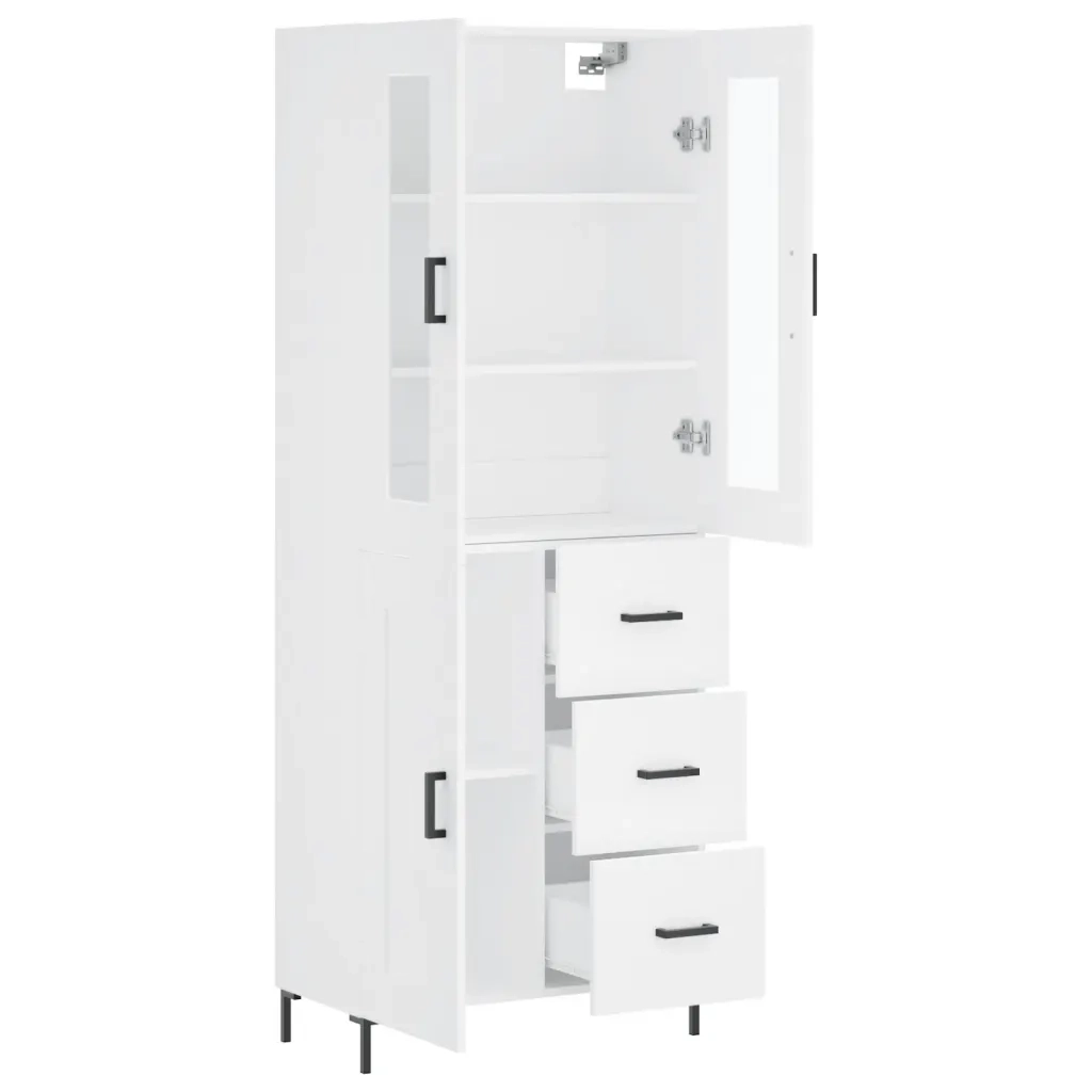 Credenza Bianca 69,5x34x180 cm in Legno Multistrato 3198657