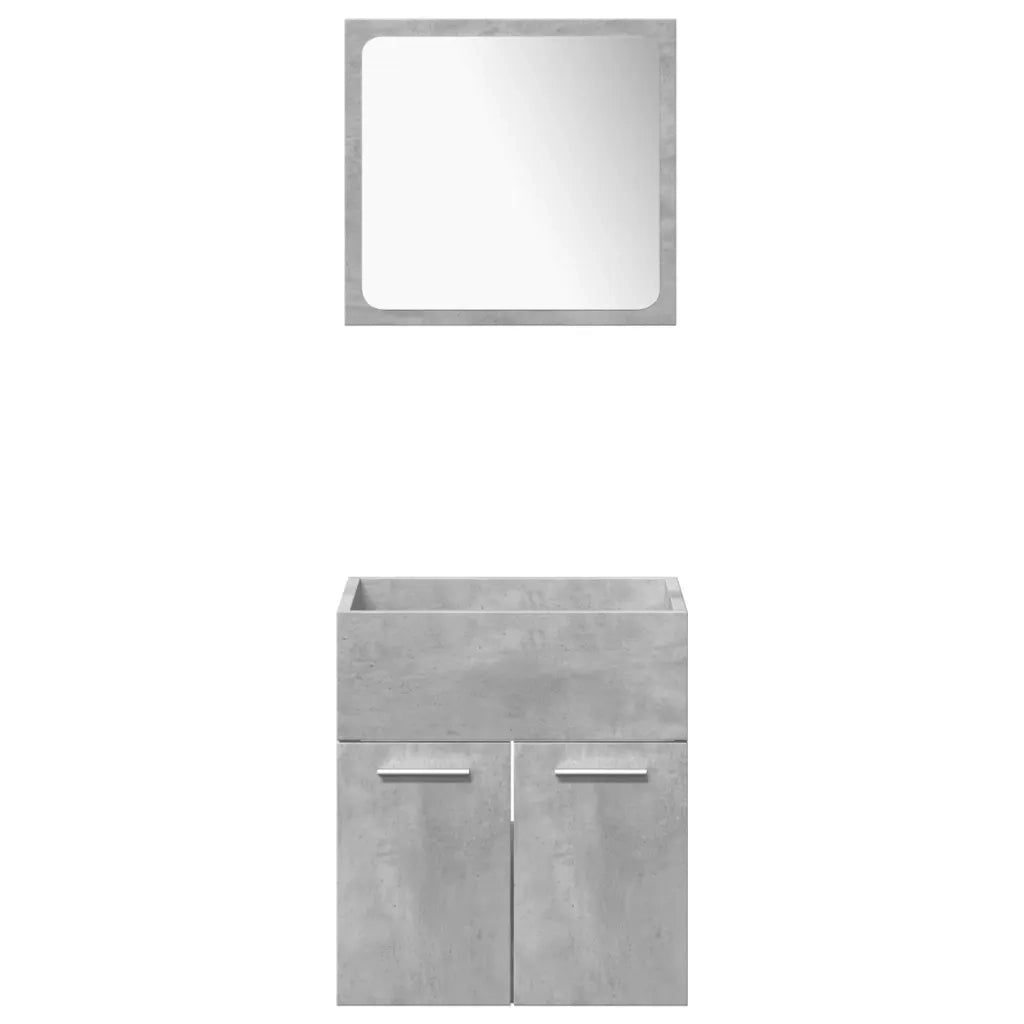 Set Mobili da Bagno 4 pz Grigio Cemento in Legno Multistrato 3324873