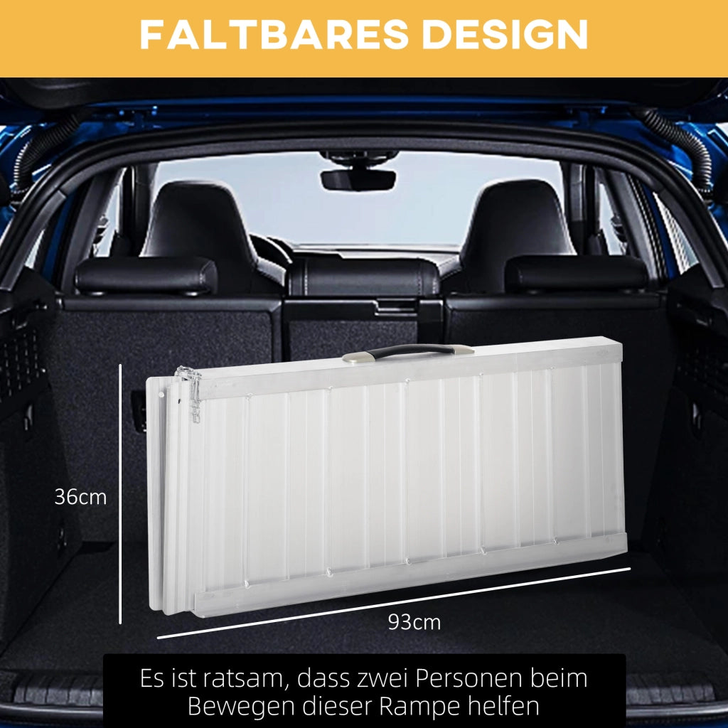 Rampa per sedia a rotelle pieghevole in alluminio ¨C Xylo ¨C 91x72x5 cm, portata 270 kg, nero