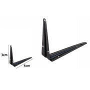 Trade Shop - 2 Pz Reggimensola Supporto Staffa Triangolare Mensola Metallo 3 X 4cm Nera 07909 -