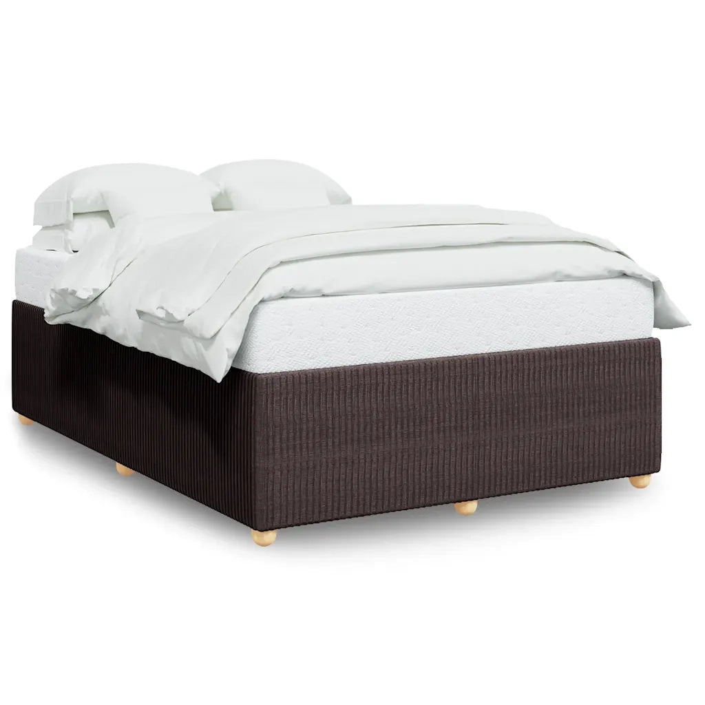 vidaXL Giroletto senza Materasso Marrone Scuro 160x200 cm Tessuto