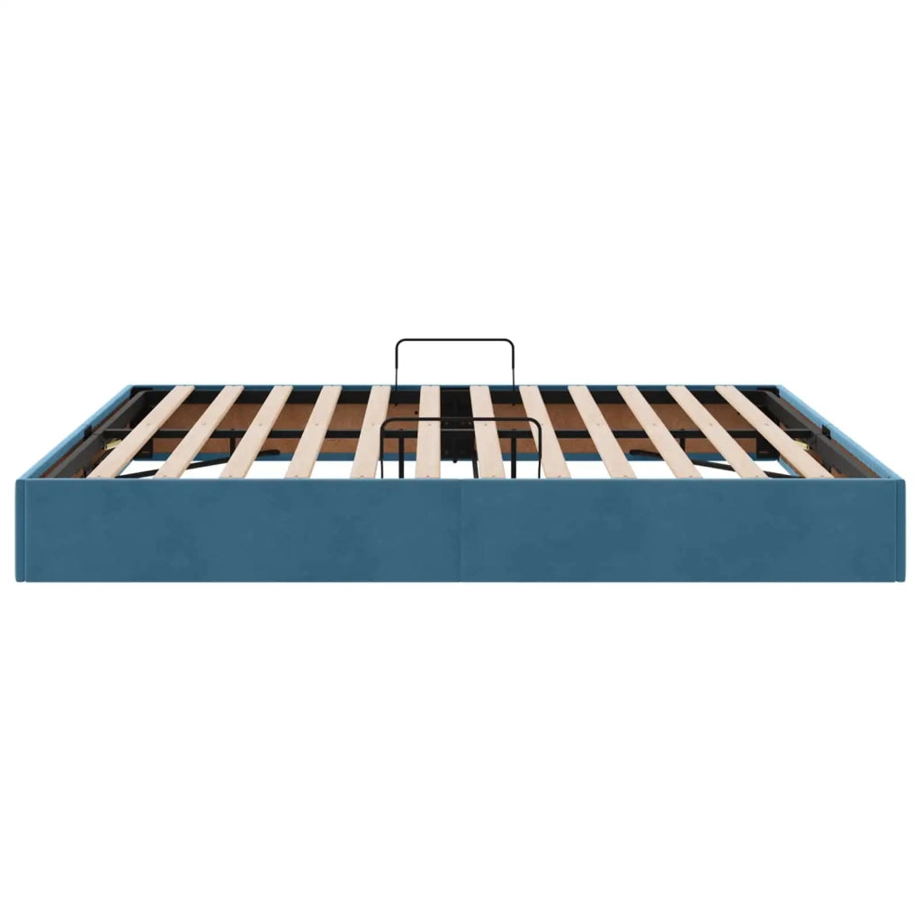 Letto ottomano con archiviazione Blu Scuro 160 x 200 cm Velluto 3442896