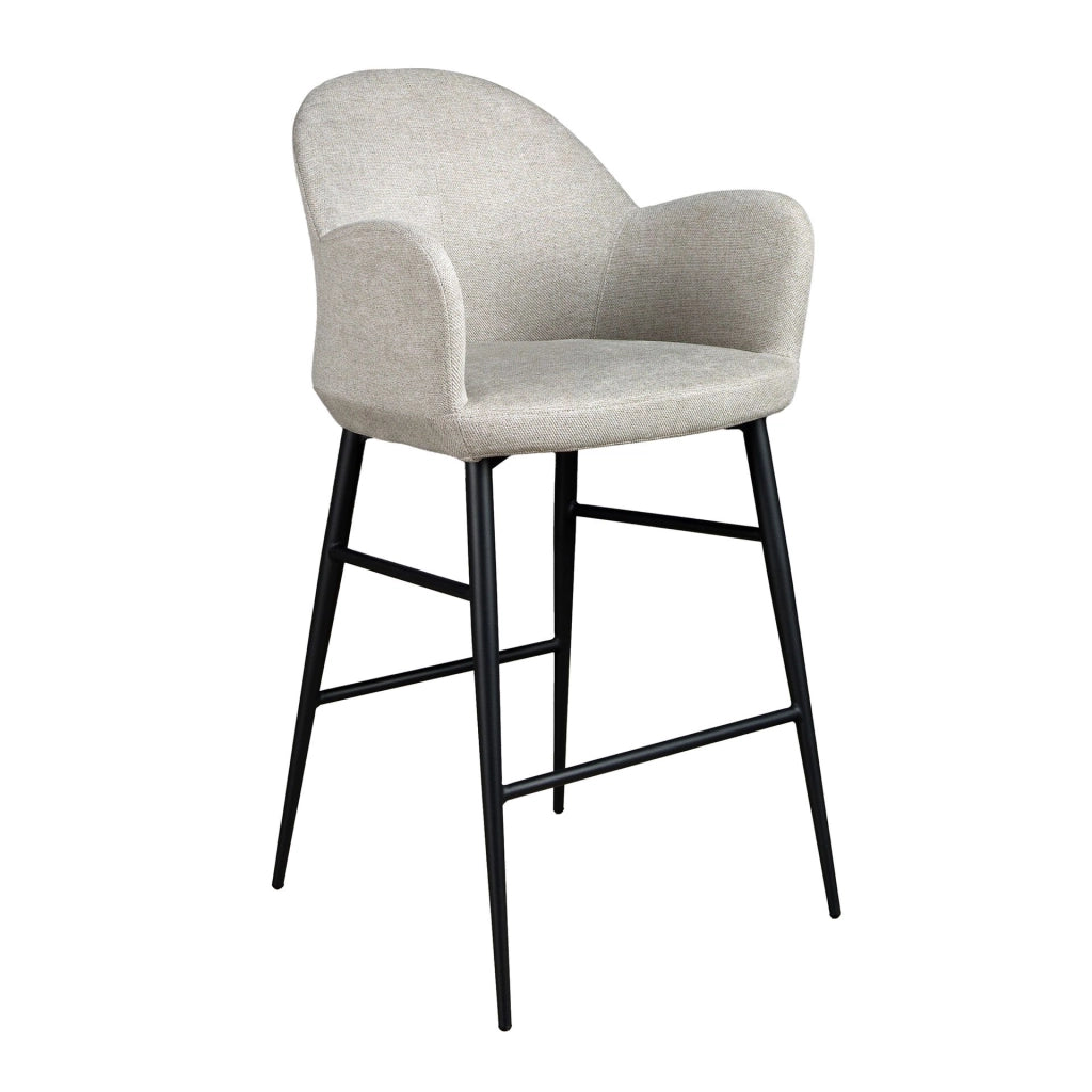 Sgabello in tessuto grigio chiaro