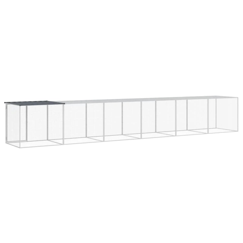 Recinto per pollaio con tetto 603 x 98 x 90 cm in acciaio zincato antracite 02_0043976