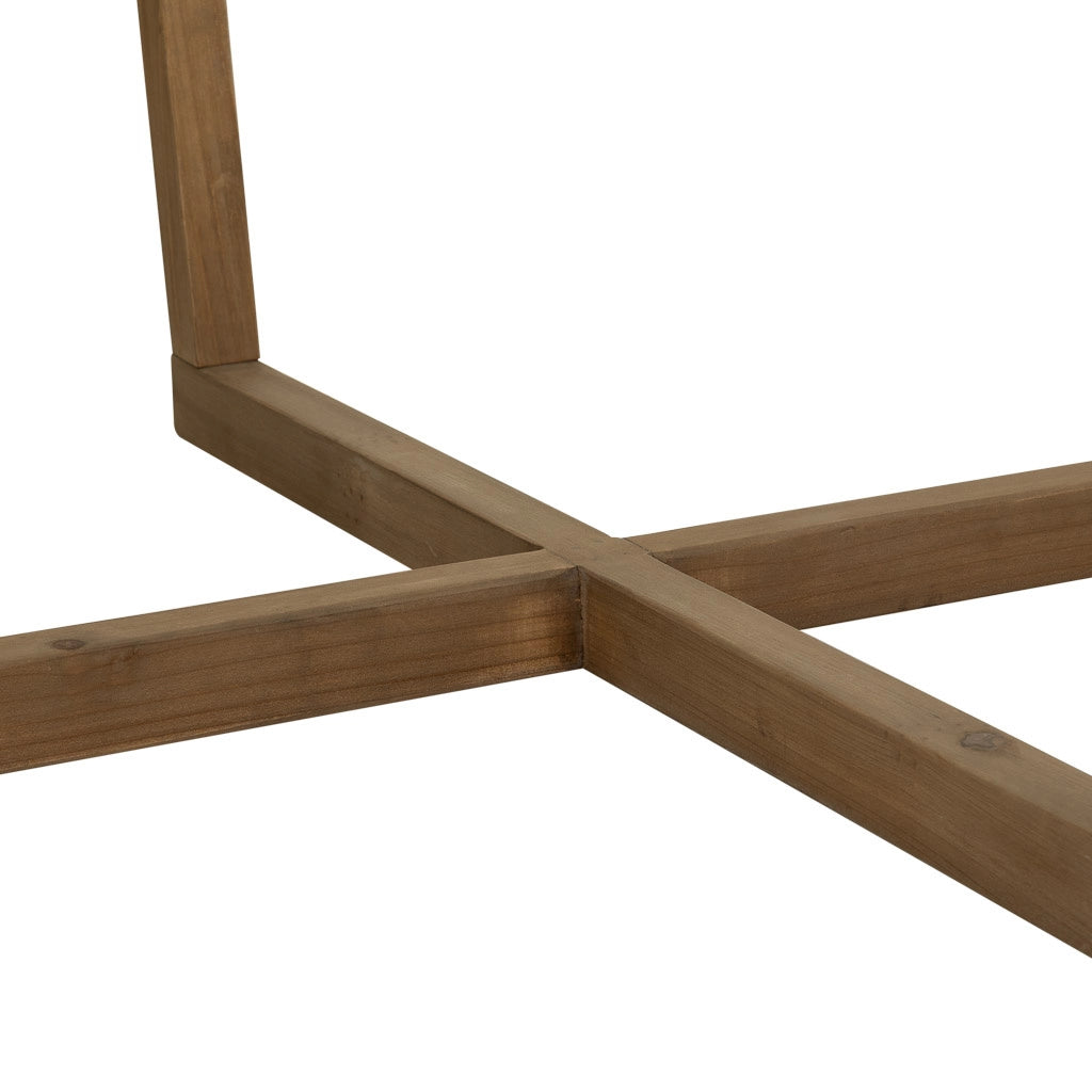 Tavolino da salotto in legno e vetro marrone D100x43,5