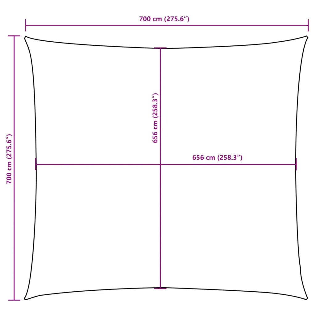 Parasole a Vela in Tela Oxford Quadrata 7x7 m Marrone 135803