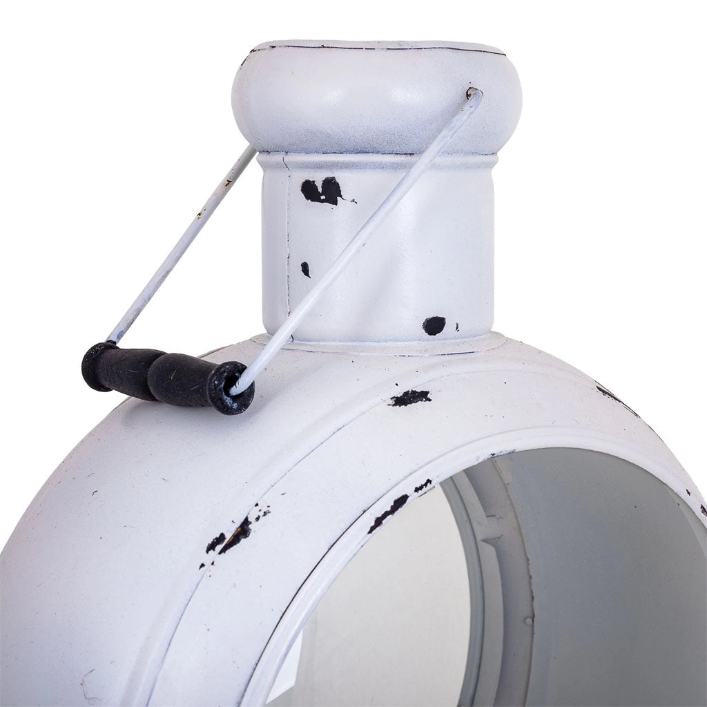 Lanterna in metallo bianco 25x38x55h