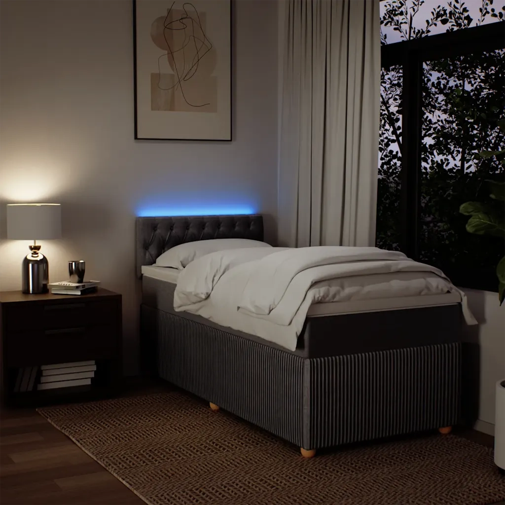 vidaXL Giroletto a Molle con Materasso Tortora 80x200 cm inTessuto