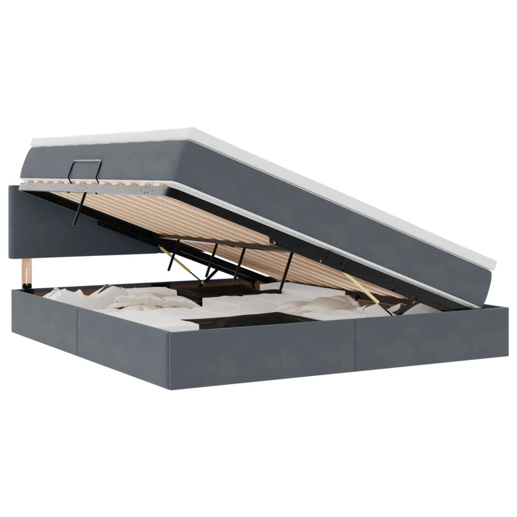Letto con Contenitore Grigio scuro 180 x 200 cm Velluto