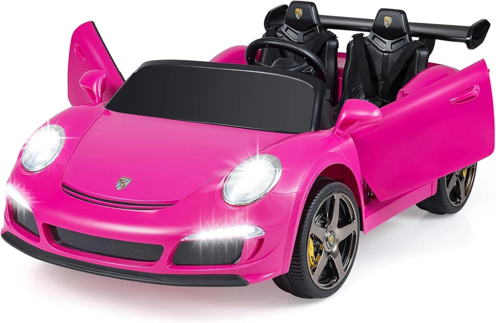 24V Auto Elettrica per Bambini, Veicolo Elettrico a 2 Posti con Telecomando, Luci LED, Clacson, Musica e Connessione Wireless, 4WD per Bambini 3-8 Anni (Rosa)
